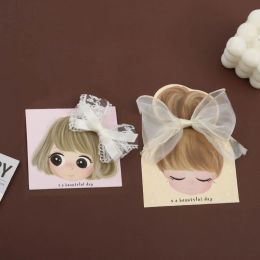 100Pcs/Lot Barrettes Packing Paper Card Cute Small Girs Display Cards for DIY Kids Hair Accessories Retail Price Holder Label