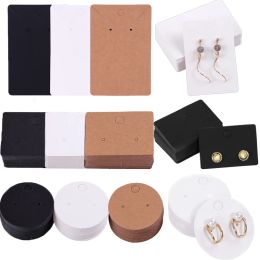 50pcs/Lot Earrings Necklaces Display Cards For Jewellery Organiser Self-Seal Packaging Cardboard Hang Tag Card Ear Stud Paper Card