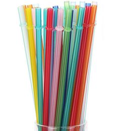 Multicolor Solid Pp Plastic Straws Reusable Bar and Party Drinking Eco Fda 95in7092644