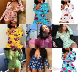 Women Jumpsuits Designer Short Rompers Pyjama Onesies Bodysuit Workout Button Love Valentines day gift Leopard Printed Vneck Ladi6486734