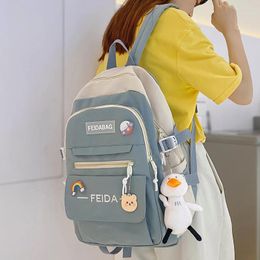 Storage Bags Student Laptop Female Book Bag Fashion Cute Women Backpack School Ladies Cool Harajuku Girl Nylon Waterproof