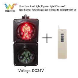 100mm DC12V Or DC24V Or AC85-265V Red Green Zebra Crossing Pedestrian Led Traffic Signal Light With Remote Control