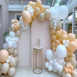 Party Decoration White Balloon Arch Kit Sand Skin Latex Balloons Garland Baby Shower Gender Reveal Adult Birthdaty Globos