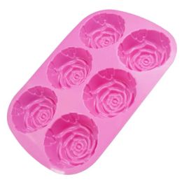 2/6Cavty 7cm Large Rose Flower Soap Mould Silicone Mould for Handmade Soap making Ice Cube Chocolate Cake Banking Mould Silicone