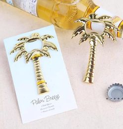 Palm Breeze Chrome Bottle Opener goldcolor Metal Coconut Tree Beer Openers Beach Themed Wedding Favors1529802