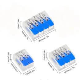 10pcs Blue Color Quick Connect Terminals, Soft And Hard Wires, Universal Transparent Wiring Terminals