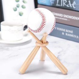 Mini Baseball Bat Bracket Holder Golf Tennis Ball Display Stand Souvenir Wood Support New