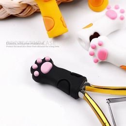 Hot Silicone Scissors Protective Cases Cat Paw Nipple Cover Sleeve Manicure Pedicure Tools Nail Cuticle Dead Skin Tweezers Cap