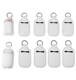 Sublimation Blanks Refillable Neoprene Hand Sanitizer Holder Cover Chapstick Holders With Keychain For 30ML Flip Cap Containers Tr4133463