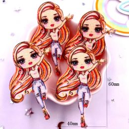 10pcs Glitter Felt Fabric Nonwovens Rainbow Kawaii Girl Doll Applique DIY Sewing Patch Christmas Decor Supplie Accessorie Craft