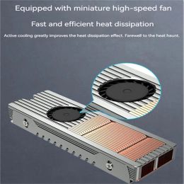 M.2 Nvme Air-cooled Radiator Ssd Heat Sink Copper Aluminium Structure With Silent Fan 2280 Solid State Drive Cooler