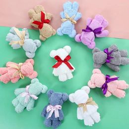 Towel Bow Coral Velvet Square Face Washing Simple Thickened Bear Lovely Gift With Hand