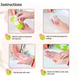 20pcs/set Disposable Outdoor Mini Hand Washing Shower Paper Soap Scented Cleaning Sheets Mini Soap Washing Hand Bath Soap Paper