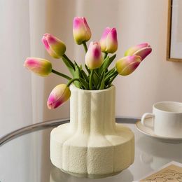 Vases Simple Style Ceramic Vase Decorative Room Table Plant Pot Flower Arrangement Container Living Office Decoration