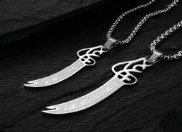 Pendant Necklaces Muslim Quran Verse Ali Eye Sword Necklace For Men Women Stainless Steel Amulet Jewelry Islamic GiftPendant3354109