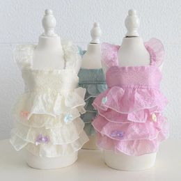 Dog Apparel Puppy Cake Dresses With Small Bow Decor Candy Colours Skirt For Summer Pet Princess Wedding Dress Dogs Cats