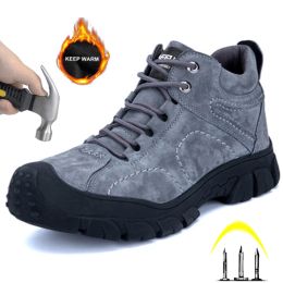 Boots High Quality Work Shoes Antismashing Stab Safety Shoes Winter Plus Veet Waterproof Men's Shoes Indestructible Men's Boots