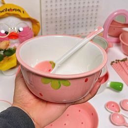 PGY 6.5-inch Japanese Ramen Ceramic Bowl Set Cute Rice Bowl Noodle Bowl Cereal Soup Kitchen Tableware Microwave Safe