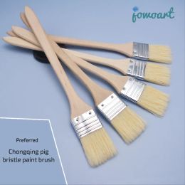 Selected Chongqing pig bristle paint brush oil painting acrylic gouache wall painting row pen BBQ barbecue cleaning board brush