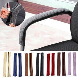 2pcs Stretch Office Chair Armrest Covers Waterproof Computer Chair Arm Cover Stain Resistant Swivel Chair Zipper Arm Rest Case