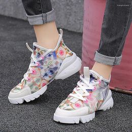 Fitness Shoes Summer Women Sneakers 2024 Platform Girls Thick Bottom Sport Lace Up Ladies Brand White Fashion Chunky Trainers