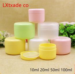 Storage Bottles 50 PCS 10 20 100 ML Plastic Empty Jars Inner Cap Cosmetic Cream Eye Gel Butter Packaging Containers