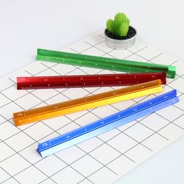TUTU high quality Colourful 15cm Aluminium triangular scale ruler Aluminium 1:20 - 1:600 alloy metal scale regua desenho H0003