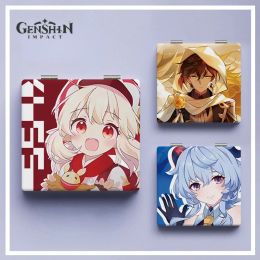 Game Genshin Impact Peripheral Makeup Mirror Anime Characters Klee Ganyu Zhongli Charming Pocket Mirror Girl Repair Makeup Gifts