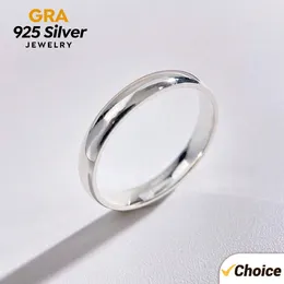 Cluster Rings GRA 925 Sterling Silver Couples Ring Sets Light Polishing Simple For Woman Man Classic Engagement Wedding Fine Jewellery