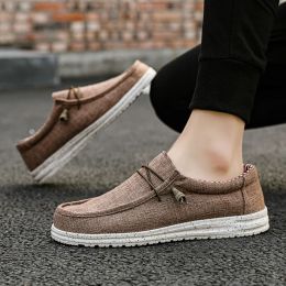 Boots Spring Sunmmer Classic Men's Canvas Loafers Lightweight Breathable Casual Shoes Men Big Size Slip on Boat Shoes Men Espadrilles