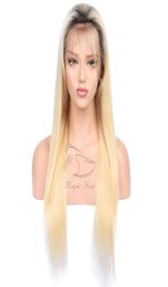 Full lace human hair wigs with baby hair Pre Plucked Brazilian Remy 1bT613 Ombre Blonde Lace front human hair wigs9209864