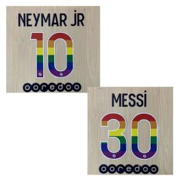 accessories 2022 Rainbow Nameset Custom Name Number Iron On Heat Transfer Soccer Badge Patches