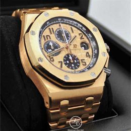 Men AudemPigut Watch Pigue Apf Factory Aibi Royals Oaks Offshore Bricks 42mm 18K R Gold 26470OR Box/Paper in Good ConditionM915