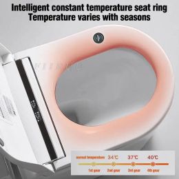 Intelligent toilet seat cover Smart toilet lid electronic heating clean drying night light digital display remote control for WC