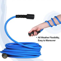 Super Flexible Pressure Washer Car Wash Water Cleaning Hose Pipe Cord Kink Resistant Power Washer Hose M22 3/8" Quick Connection