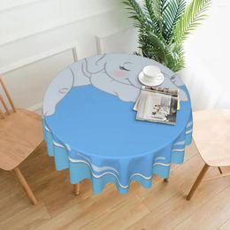 Table Cloth Baby Boy Love Tablecloth 60in Diameter 152cm Waterproof Home Decor Indoor/Outdoor