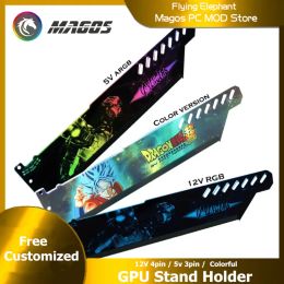 Cooling Customized RGB Graphics Card Panel Support Personalize Anime/Game Themes Scenes,Colorful VGA GPU Stand Holder,12V/5V M/B SYNC