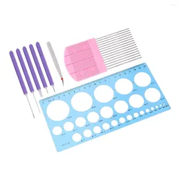 Storage Bottles 8 Pcs Paper-Rolling Pen Tool Set Crafts Supplies Happy Quilling Kit Needle Plastic Slotted Tools