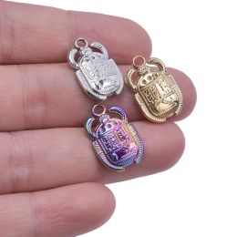 5Pcs/Lot 3 Color Egyptian Scarab Beetle Charms For Jewelry Making DIY Cute Animal Insect Findings Handmade Jewelry Accessories