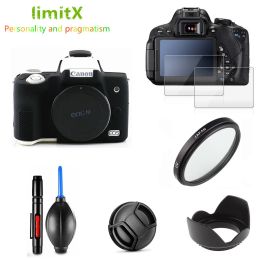 Parts Silicone Case Cover Camera Bag Uv Filter Lens Hood Cap Cleaning Pen 2x Screen Protector for Canon Eos M50 Mark Ii Efm 1545mm