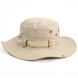 Berets Wide Brim Breathable Fishing Cap Men's Bucket Hats Hiking Jungle Hat Summer Outdoor Camo Caps