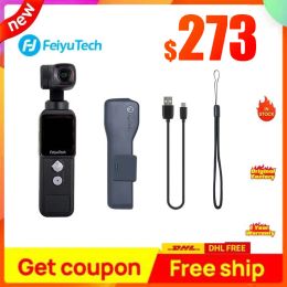 Gimbals FeiyuTech Feiyu Pocket 2 3Axis Handheld Gimbal Stabilizer selfie sticks 4K Video Action Camera with Mic 130° View 12MP Photo