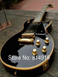 Custom 1958 Black Beauty Electric Guitar Yellow Body Binding 5 layers Pickguard Pearl Block Inlay Gold Hardware4792778