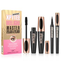 QIC Eyeliner Maskara Set Avrupa ve Amerika Birleşik Devletleri Göz Makyaj İnce Kalın Su Geçirmez Maskara