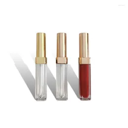 Storage Bottles 50pcs Square Gold Clear Empty Lipgloss Tubes With Wand 5ml Custom Private Label Lip Gloss Tube Containers Packaging