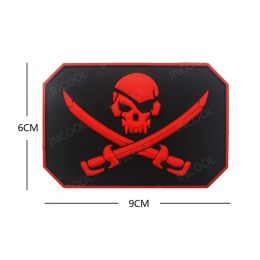 3D PVC Pirate Skull Patches Military Tactical Combat Patch Rubber Flag Biker Fastener Patches For Clothing Backpack Bags