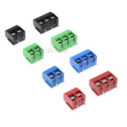 20PCS KF301- 2P 3P Screw 5.0mm Terminal Block 2 Pin 3 Pin Pcb Terminal Block Connector Blue, Green, Red and Black Selectable