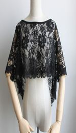 fashion Black Lace Wedding Bolero Ivory Women Shawl Evening Capes Short Bridal Wrap Vintage Wedding Accessories6003538