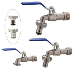 Bathroom Sink Faucets 1/2'' X 16mm 3/4'' Lever Tap Outdoor Water Faucet Long Handle 1-Way Ball Valve Shut Off For IBC Tank Garden Watering