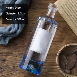 Creative 500ml Bottom Mountain Design Seal Fruit Wine Bottle Whiskey Vodka Sake Shochu Decanter Home Bar Hip Flask